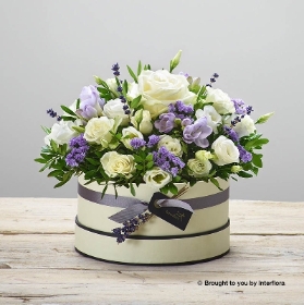 Lovely Lilacs New Baby Hatbox with Recycled Ralph Bear